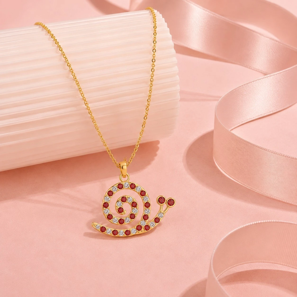 garnet-and-diamond-gold-filled-snail-pendant