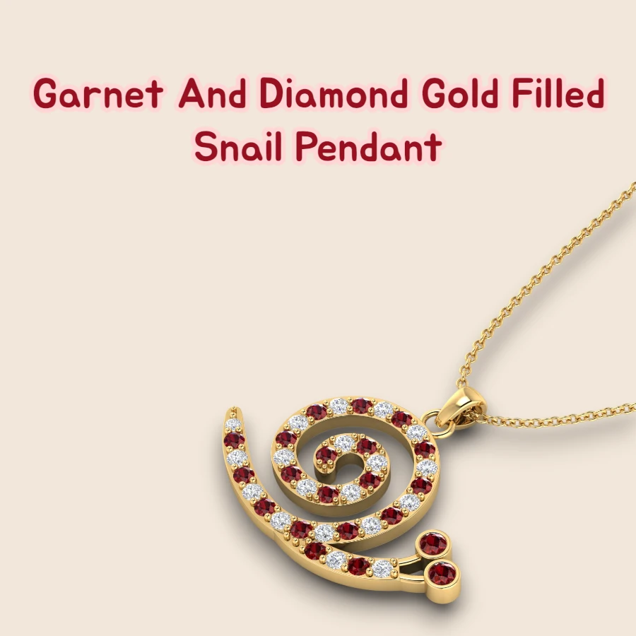 garnet-and-diamond-gold-filled-snail-pendant