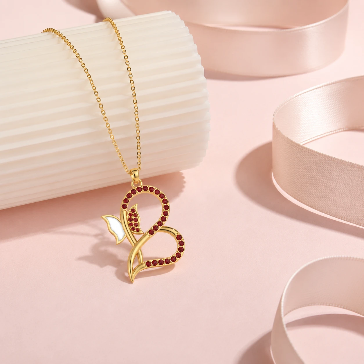 garnet-and-white-enamel-butterfly-heart-necklace