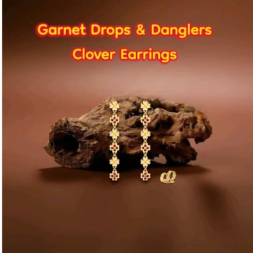 garnet-drops-danglers-clover-earrings