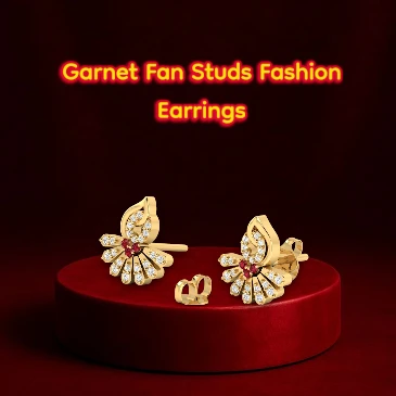 garnet-fan-studs-fashion-earrings