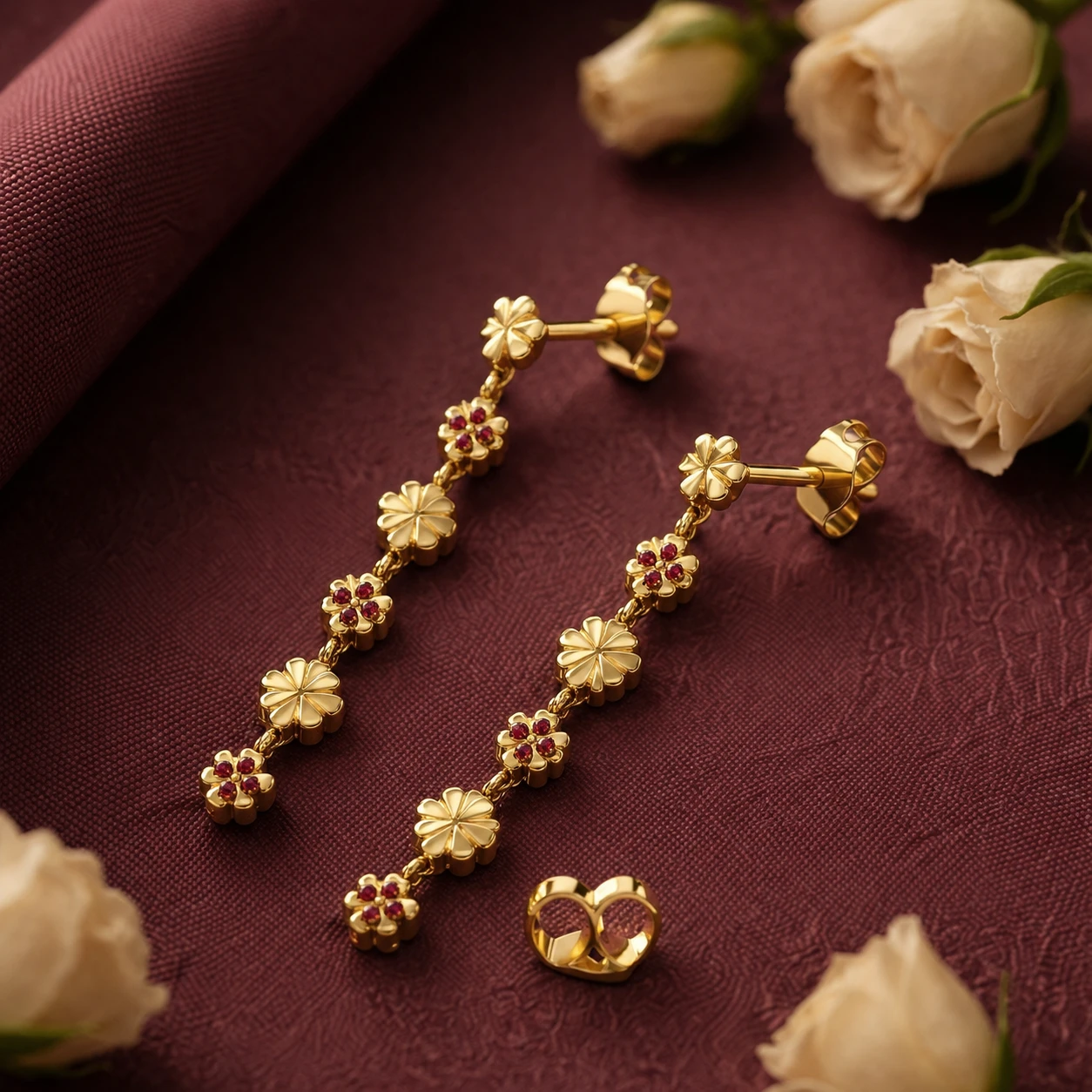 garnet-drops-danglers-clover-earrings