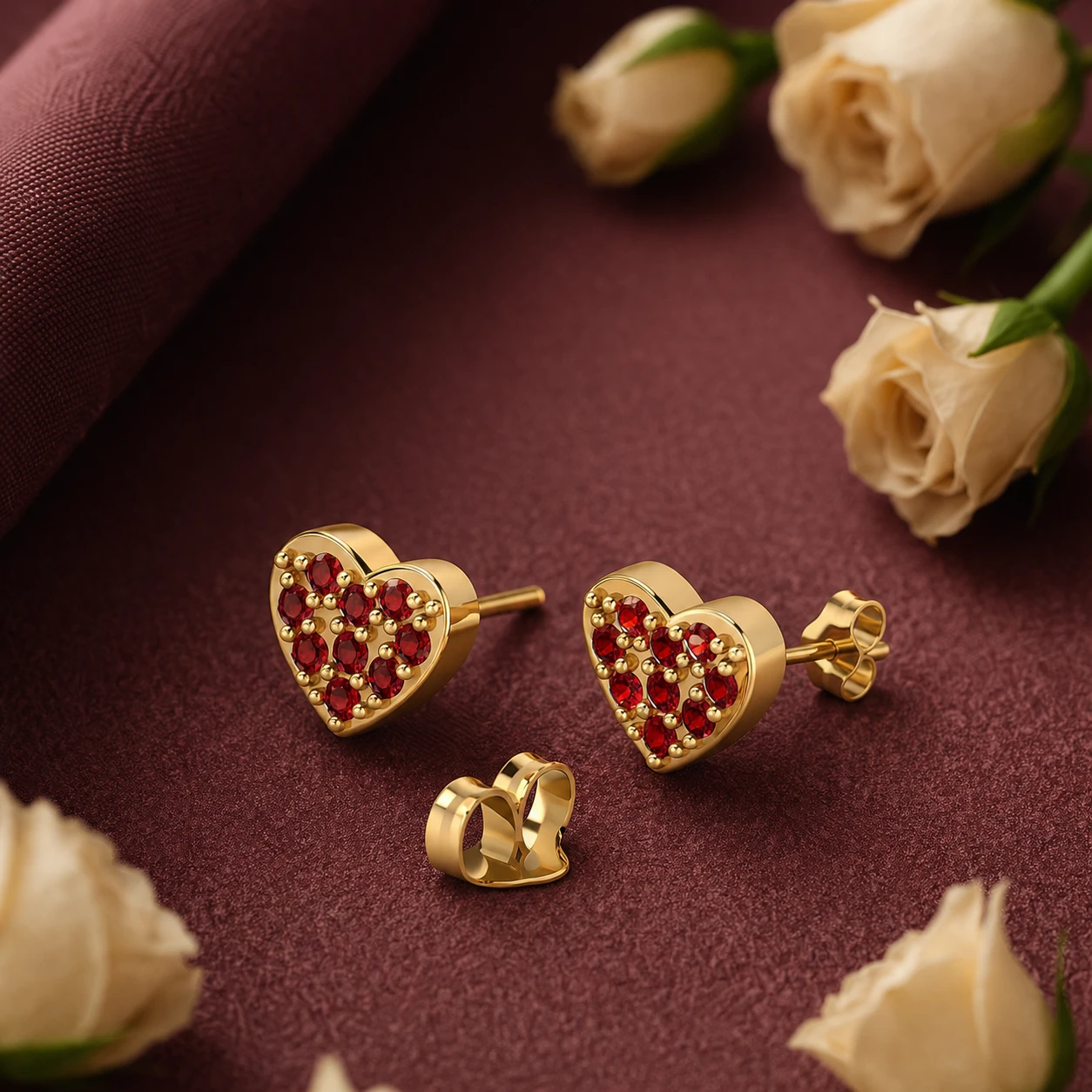 garnet-heart-style-studs-earrings