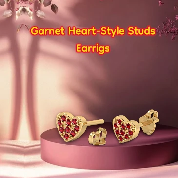 garnet-heart-style-studs-earrings