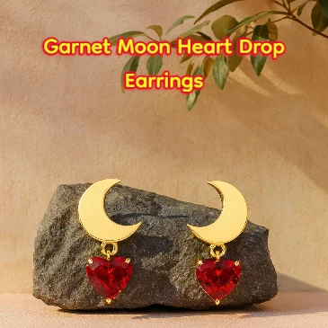 garnet-moon-heart-drop-earrings