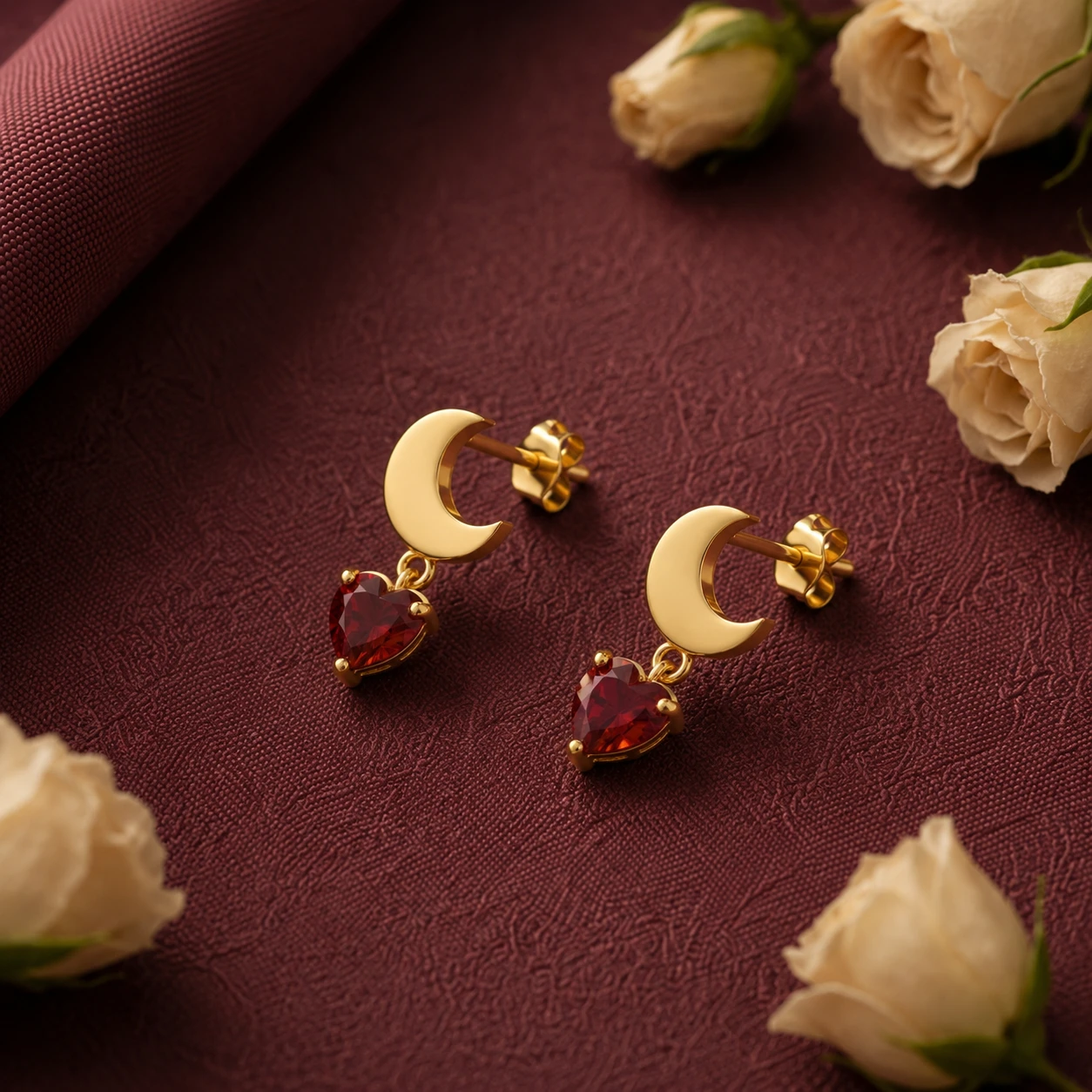 garnet-moon-heart-drop-earrings