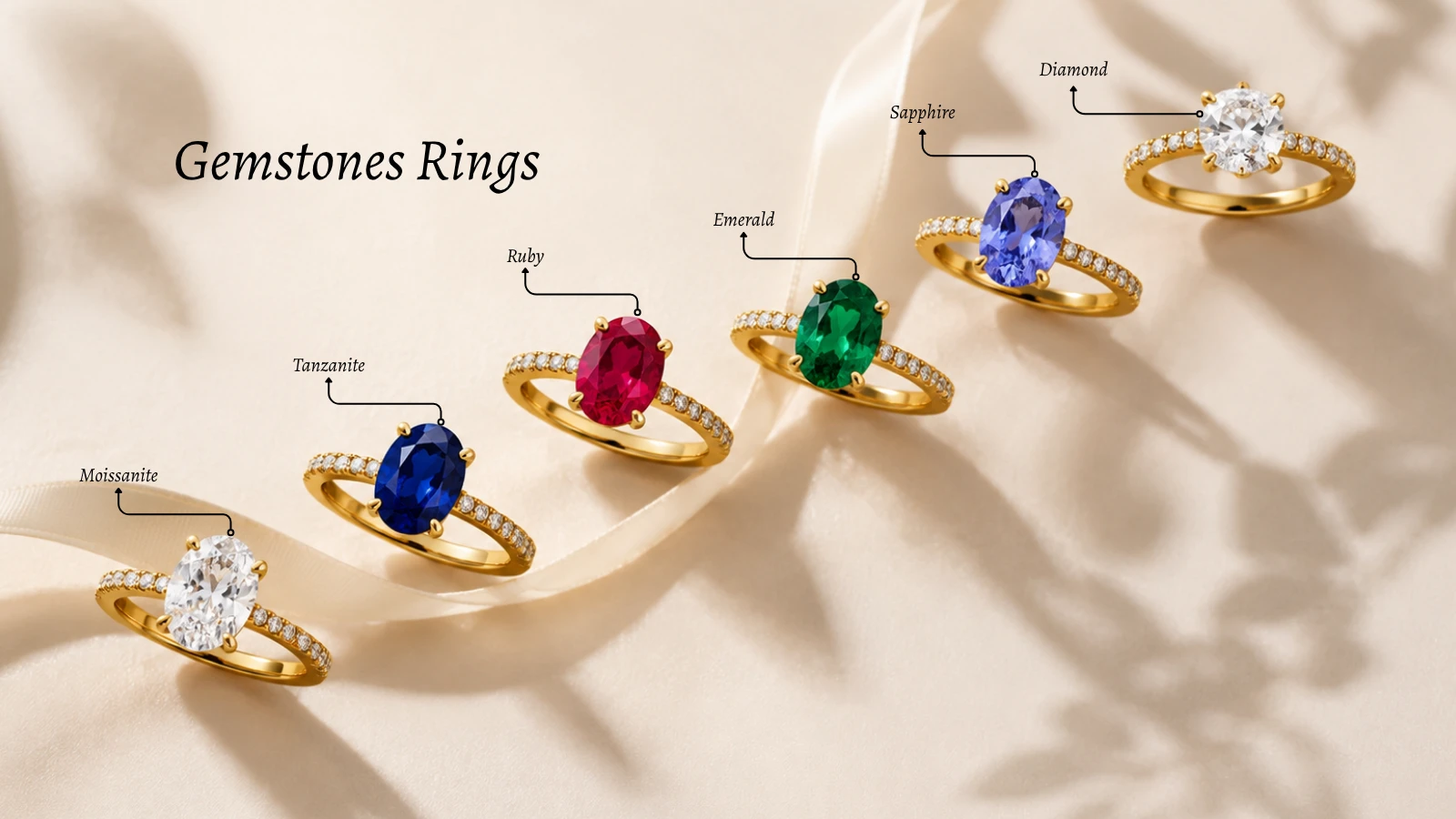 Gemstone Rings Guide: Diamond, Sapphire, Ruby, Emerald, Tanzanite & Moissanite