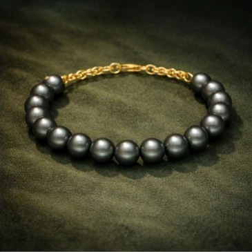 Tahitian Pearl Beads Chain Tennis Bracelet For Men