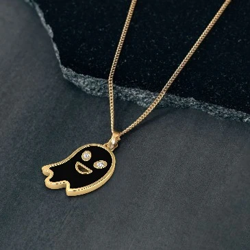Halloween Ghost Diamond Charm Pendant For Men