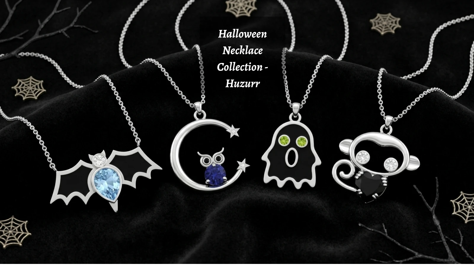 Huzurr's silver earrings collection styled for a Halloween outfit