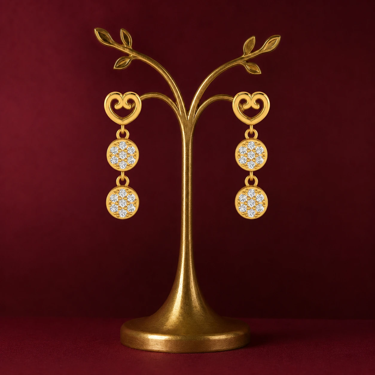 Heart Drops & Danglers Diamond Earrings
