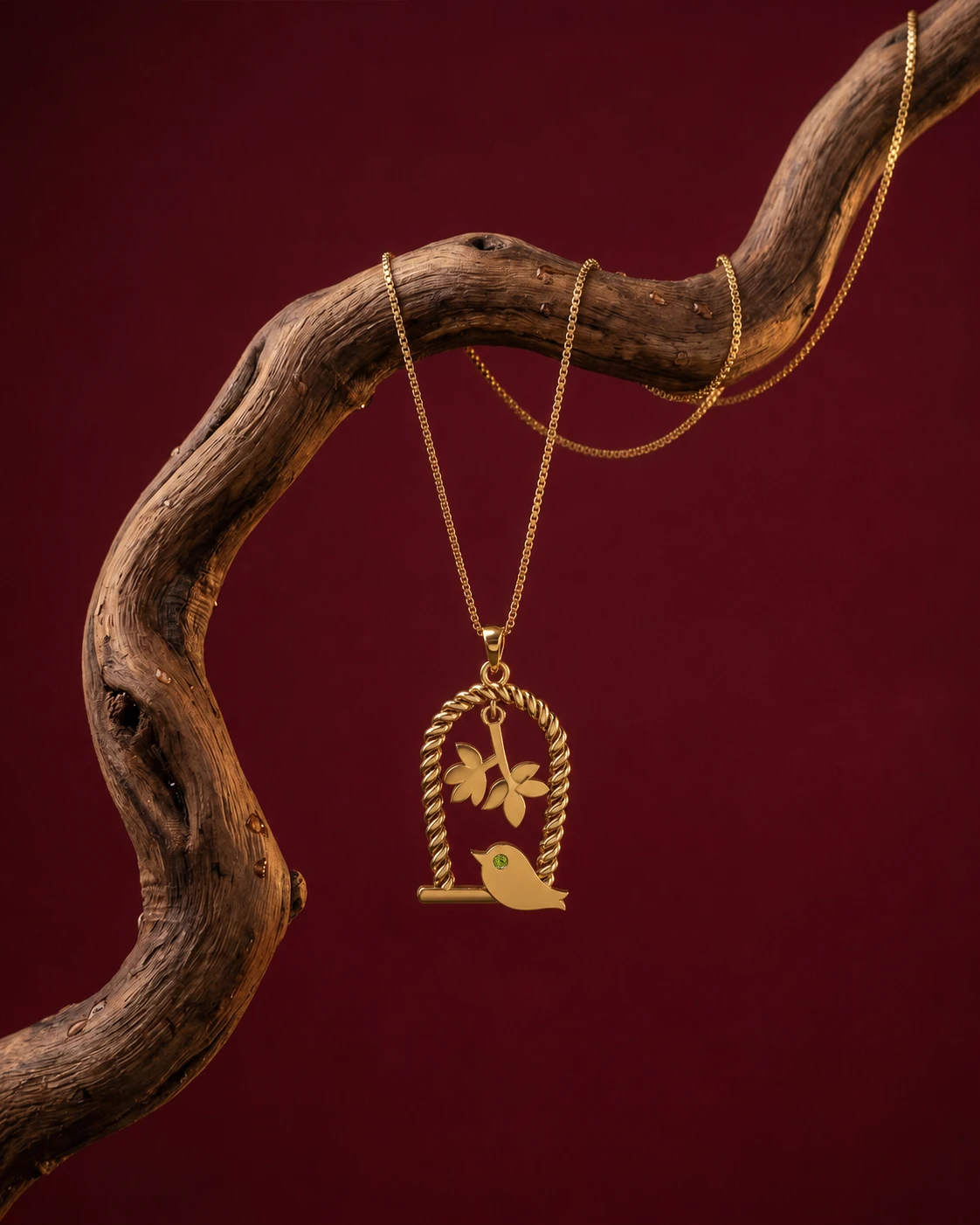Heavily Studded Peridot Bird Designer Pendant