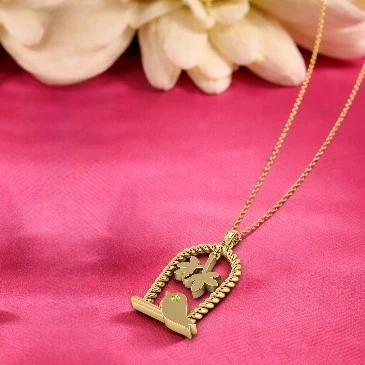 Heavily Studded Peridot Bird Designer Pendant