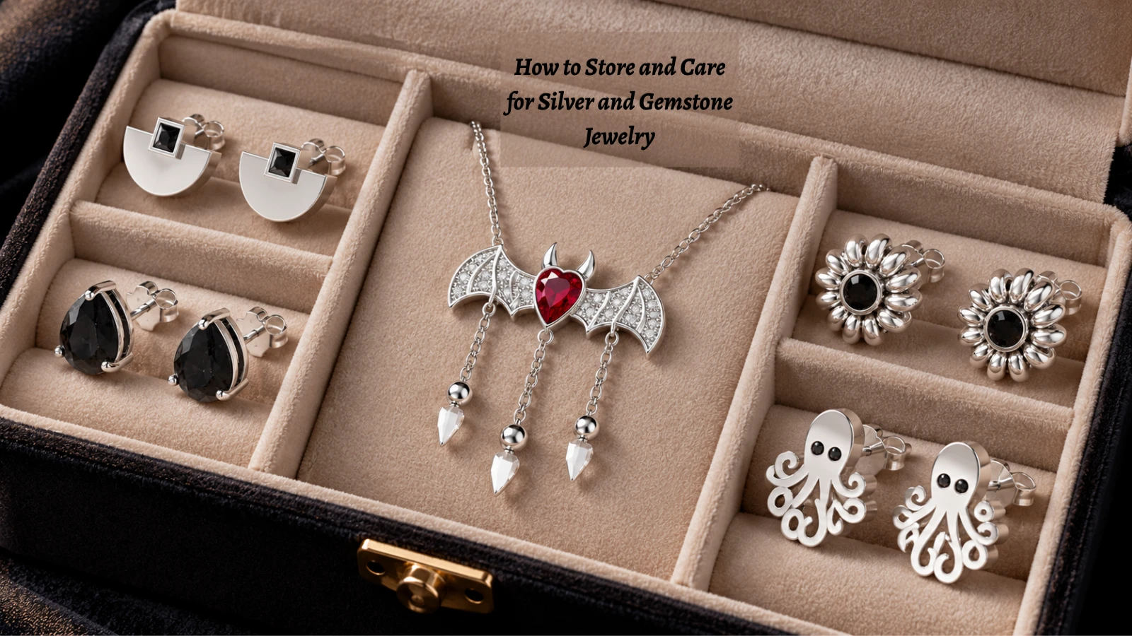 Proper storage for silver and gemstone jewelry