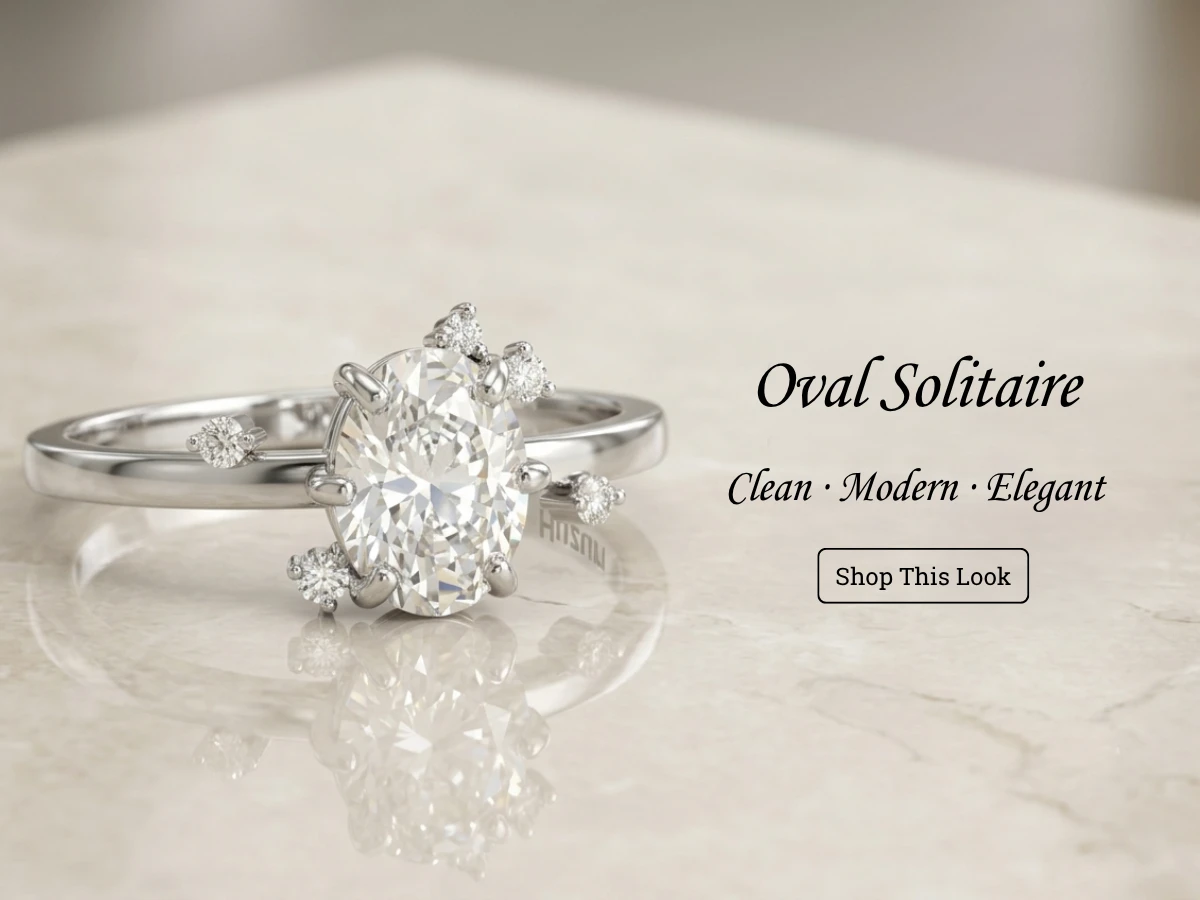 Huzurr oval solitaire ring inspired by Kourtney Kardashian