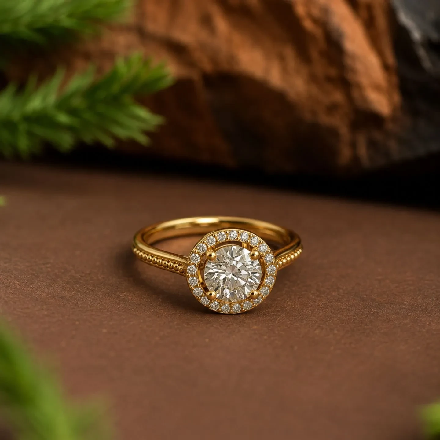 Lab-Grown Diamond Engagement Ring in Halo style setting