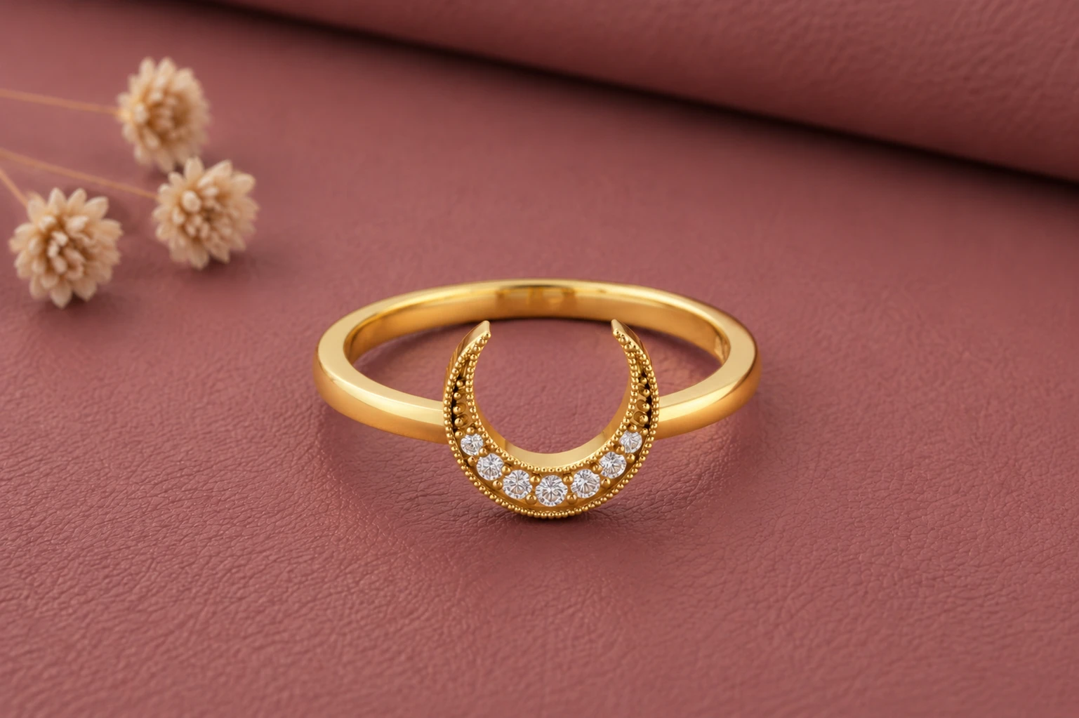 moon style lab grown diamond ring