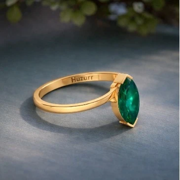 Marquise Cut Emerald Bypass Solitaire Ring