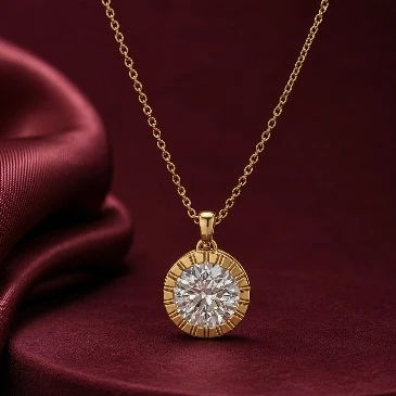 Milgrain Style Round Diamond Pendant