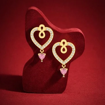 Morganite Infinity Heart Drop Earring