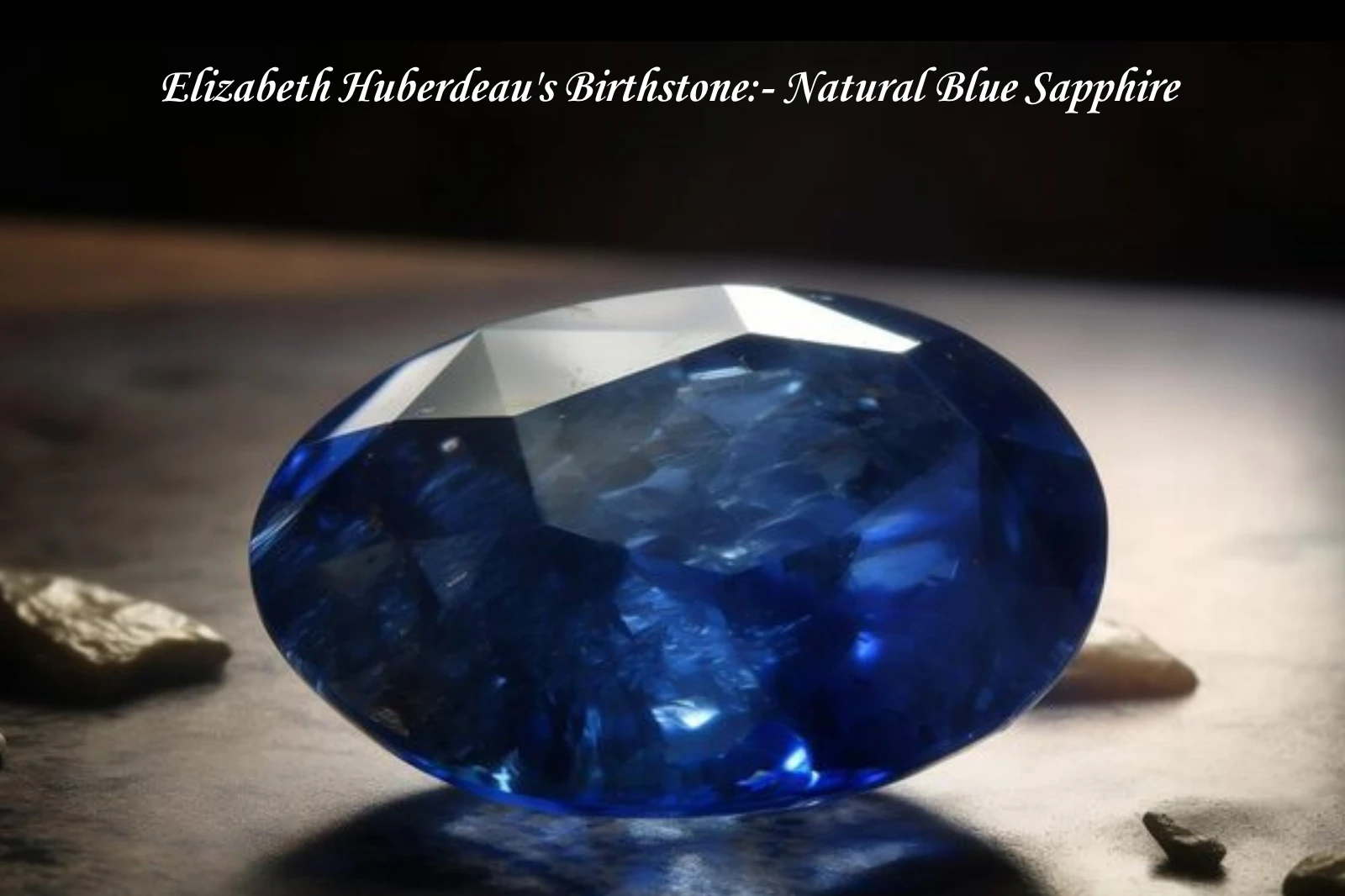 A natural deep blue sapphire gemstone, the traditional September birthstone