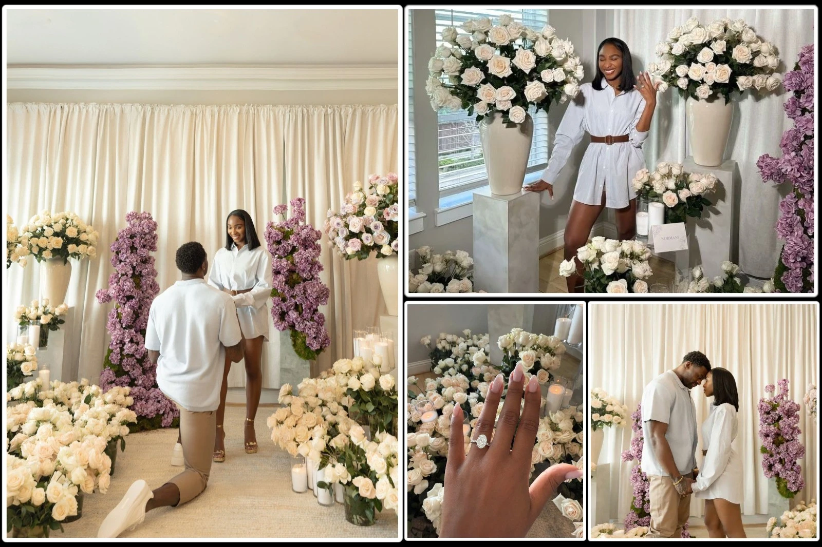 Normani Engagement Ring, Normani, DK Metcal, DK Metcalf Engagement, Normani Diamond Ring, Platinum Ring, Normani Engaged