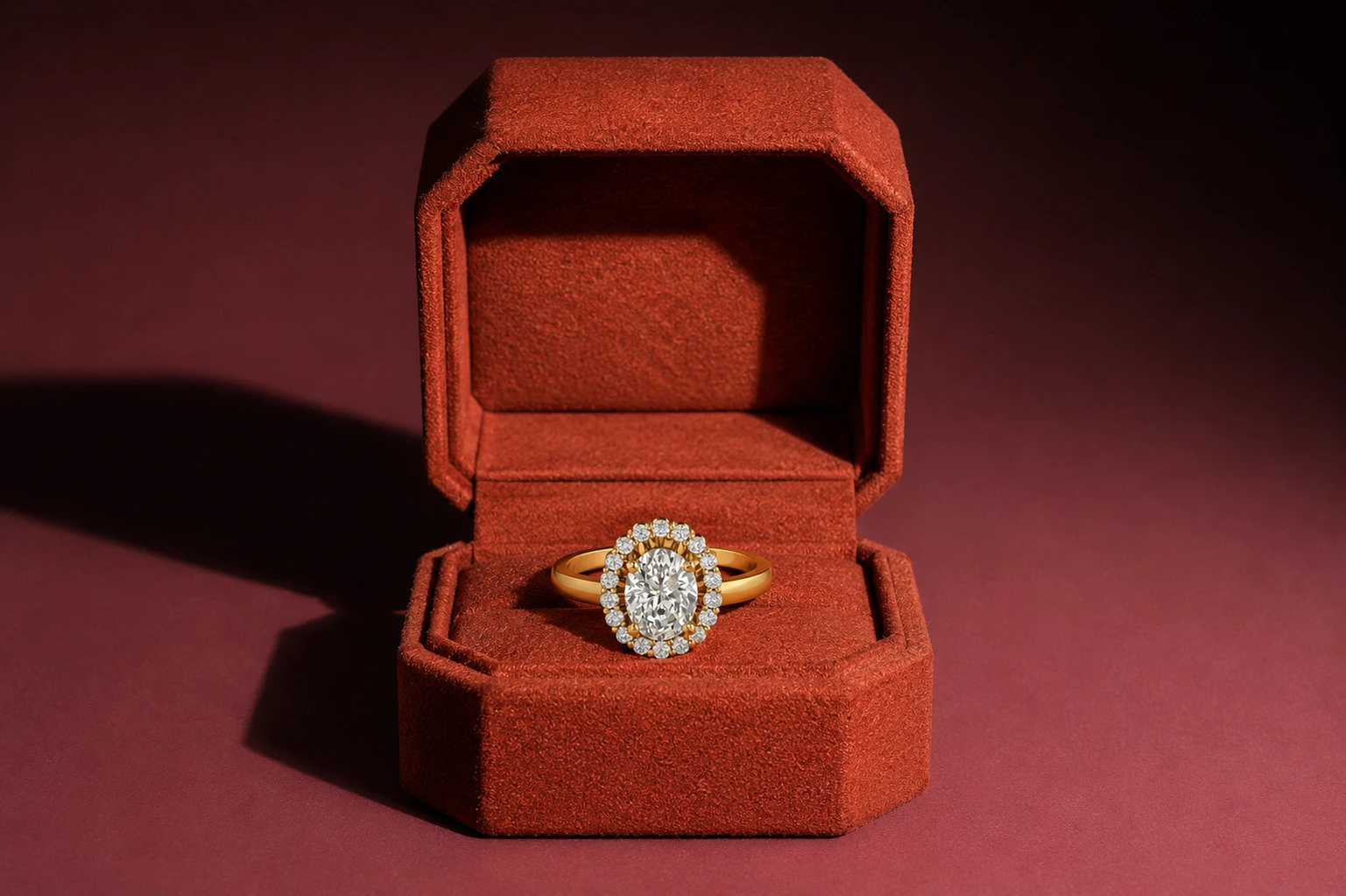 Oval cut diamond engagement ring