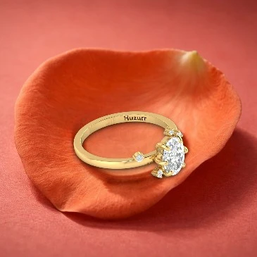 Oval Diamond Solitaire Ring For April Born