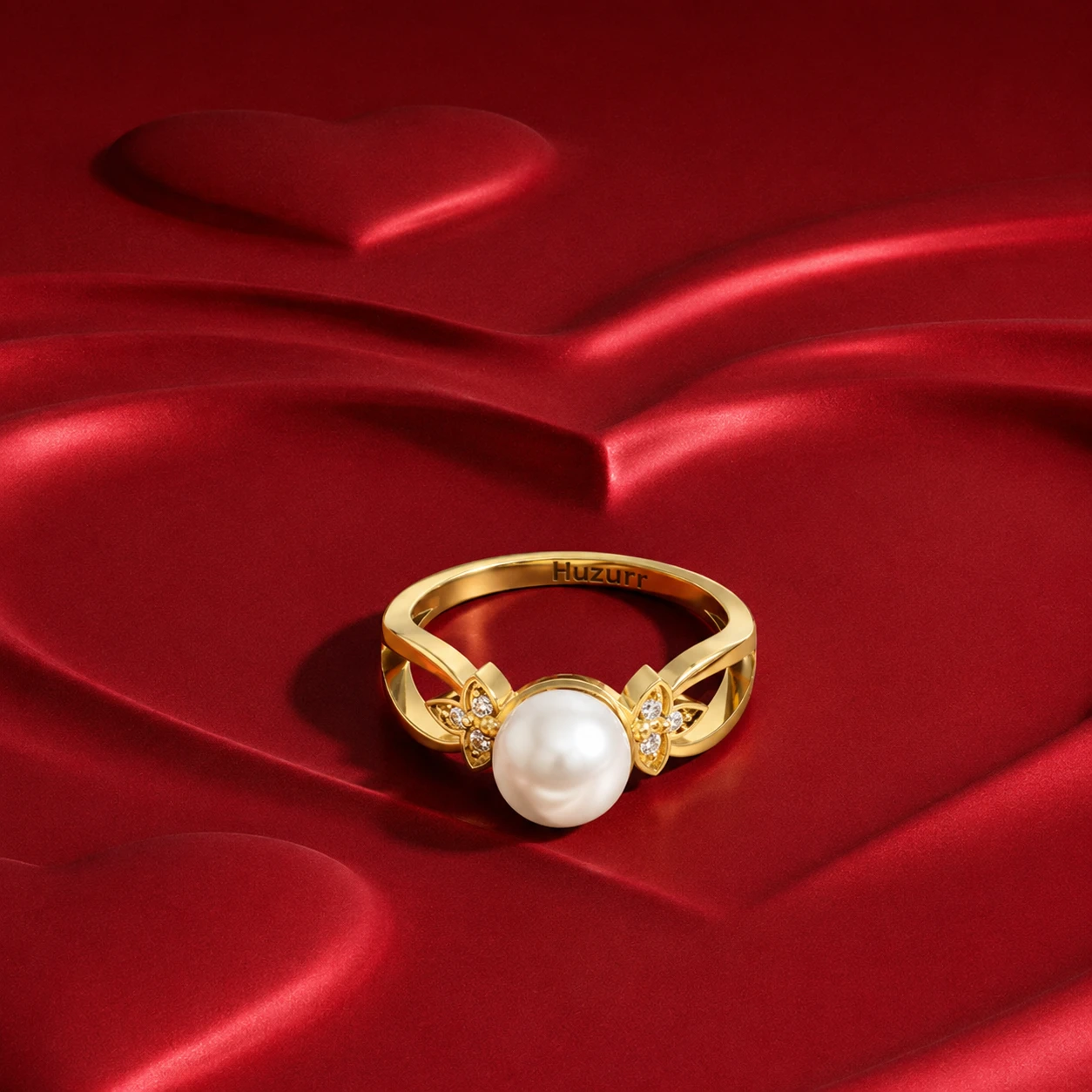 Freshwater Pearl Diamond Gold Plated Ring