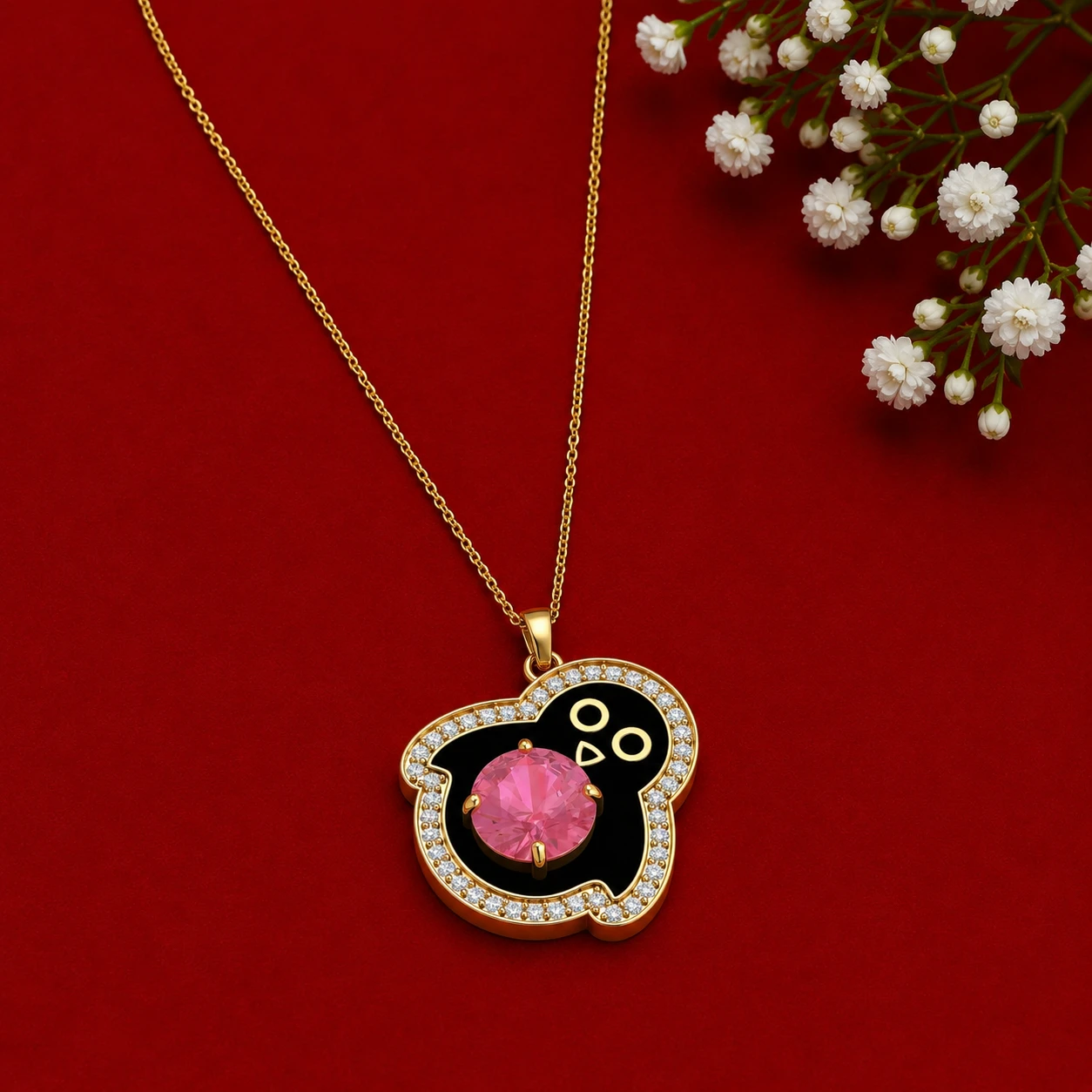 penguin-charm-enamel-necklace