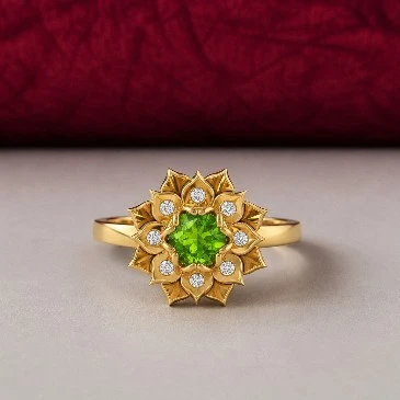 peridot halo ring