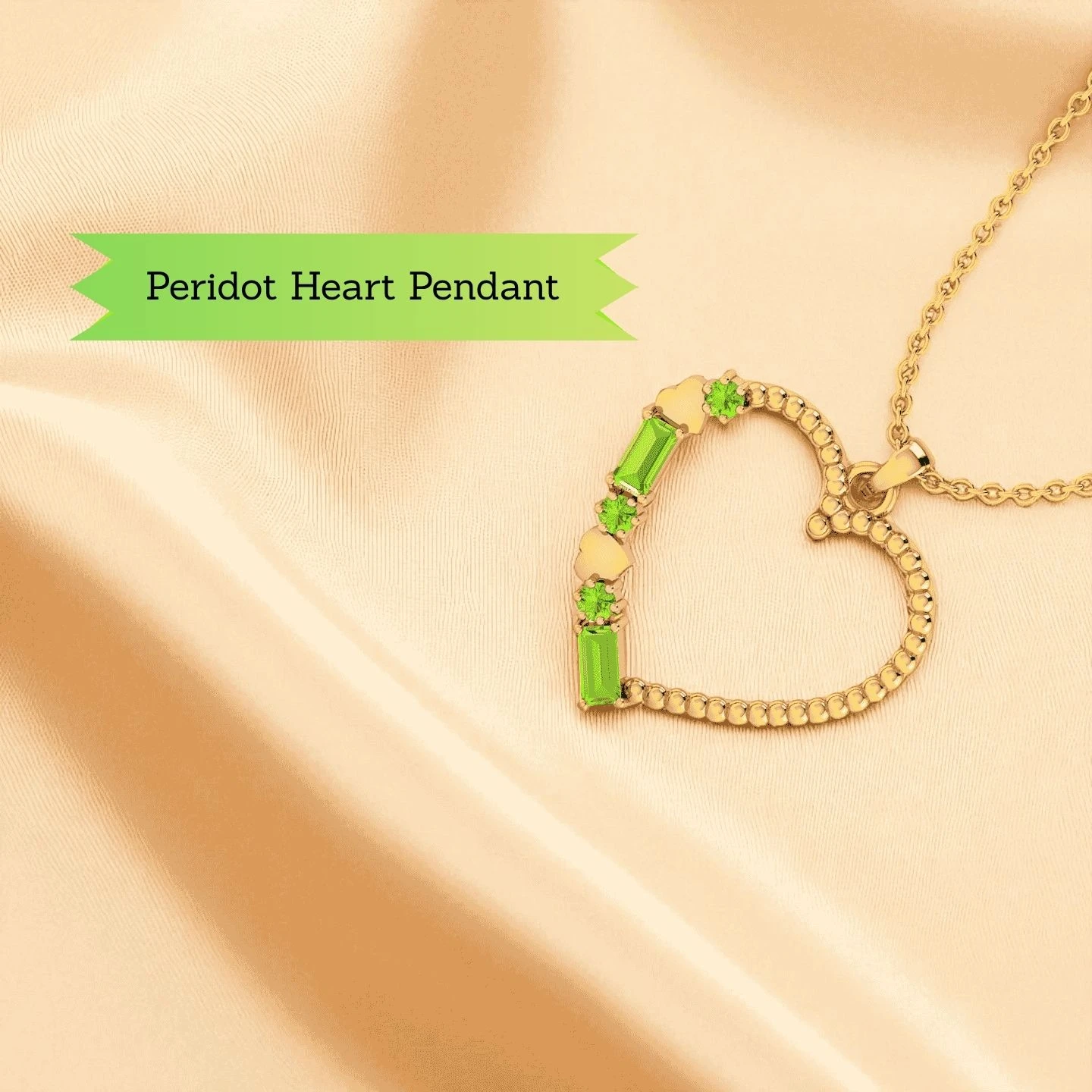 Peridot Heart Pendants