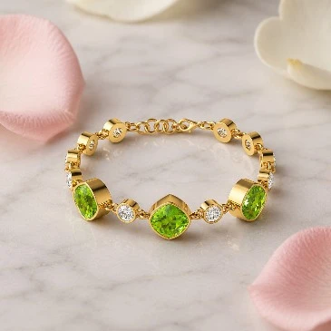 Peridot Chain Tennis Bracelet