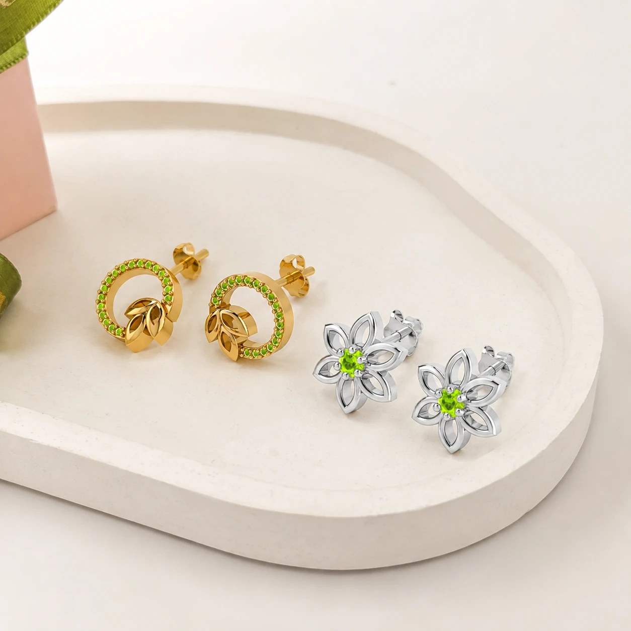 Peridot Stud Earrings