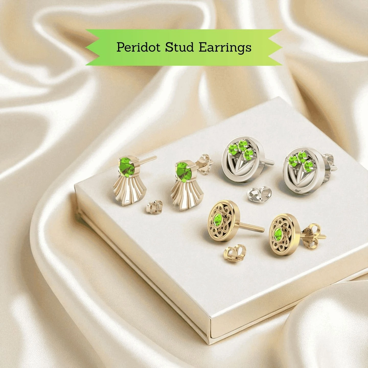 Peridot Stud Earrings