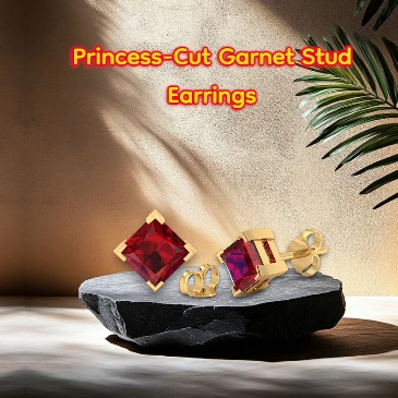 princess-cut-garnet-stud-earrings