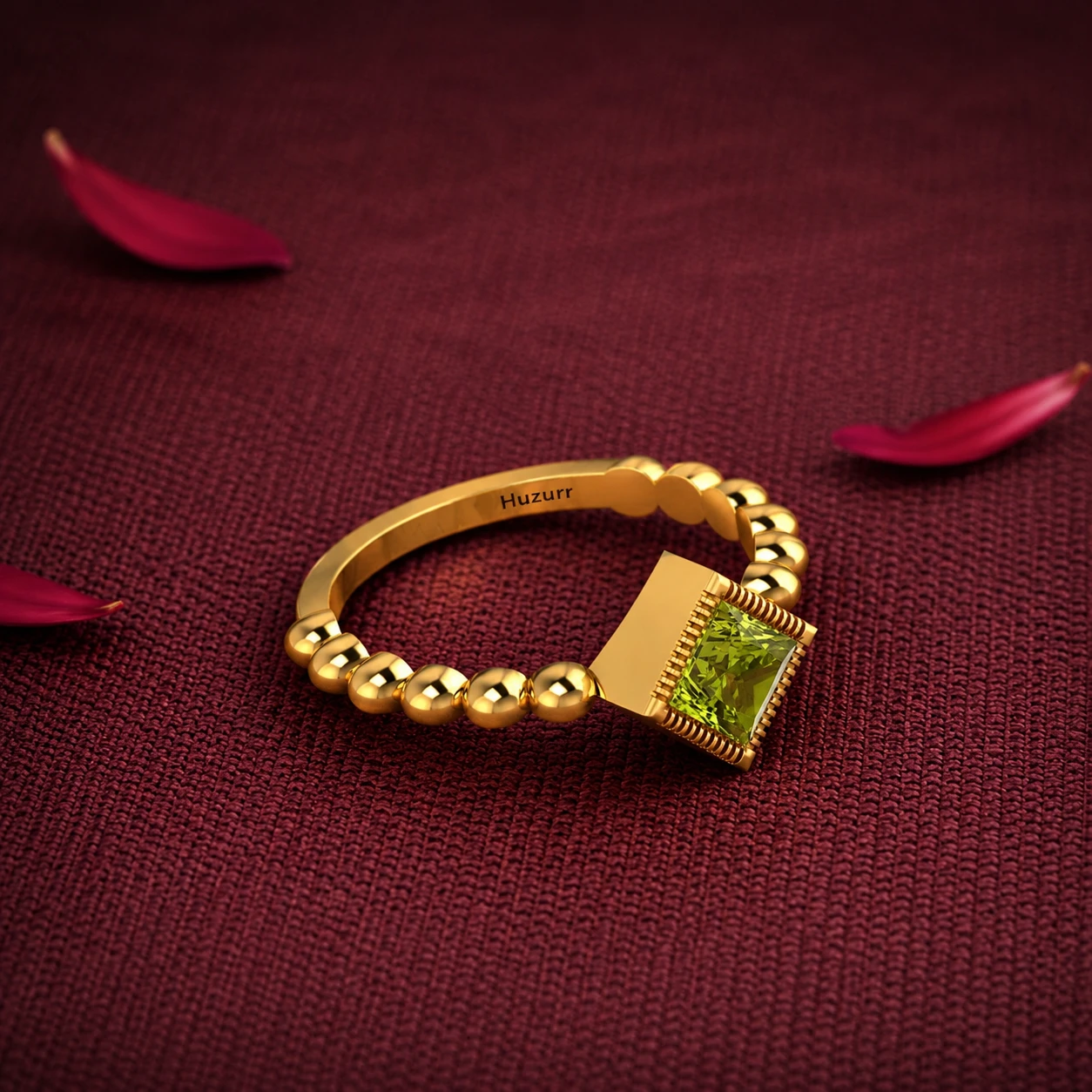 Princess-Cut Peridot Solitaire Ring
