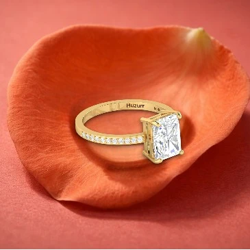 Radiant-Cut Diamond Solitaire Ring For April Born