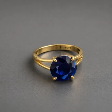 Round Blue Sapphire Classic Solitaire Ring