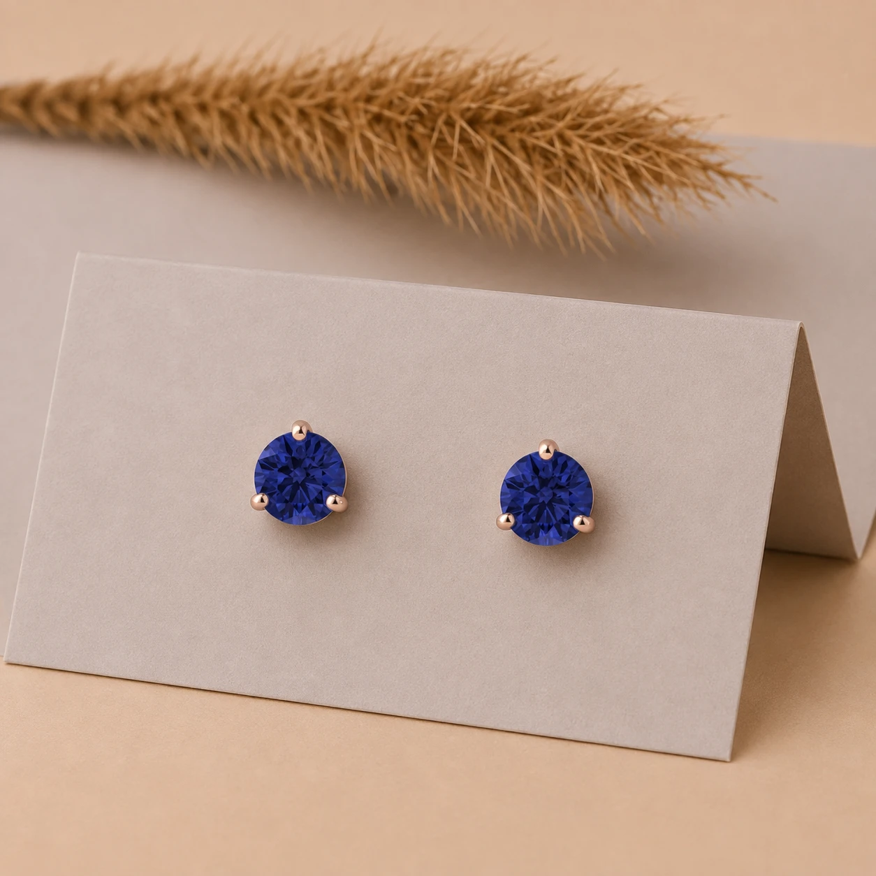 round-tanzanite-stud-earrings