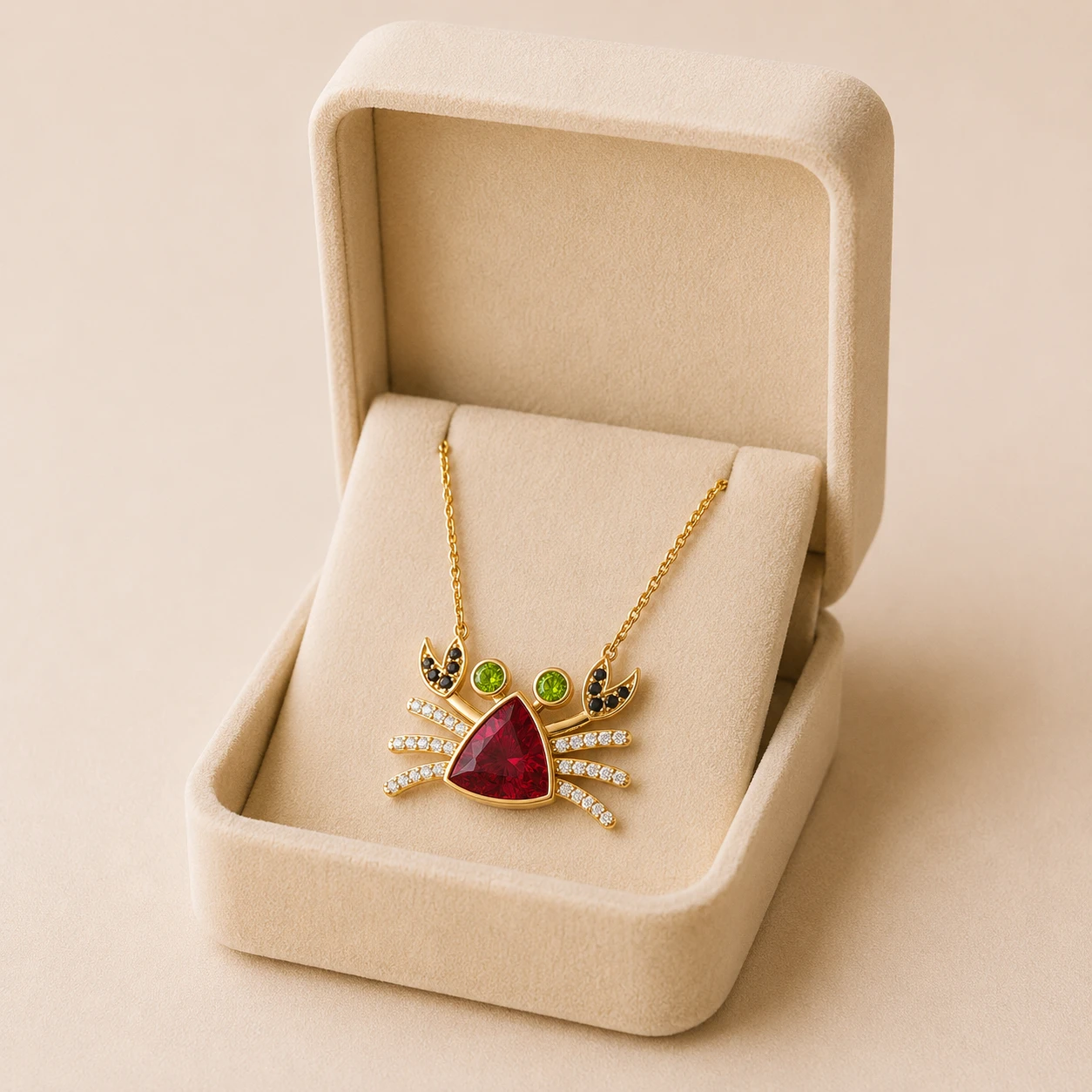 Ruby Crab Pendant