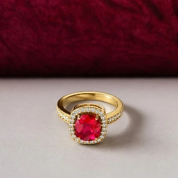 ruby halo ring