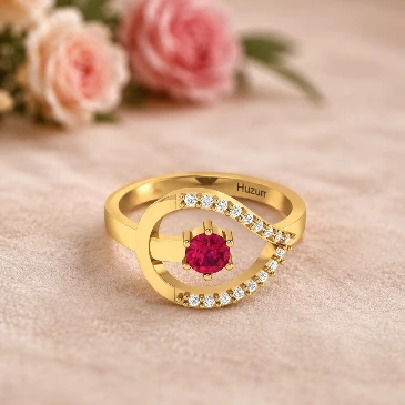 Ruby Diamond Gold Plated Ring