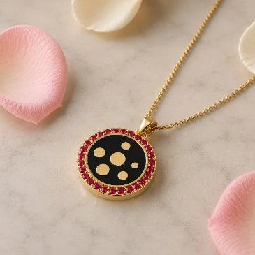 ruby halo pendant