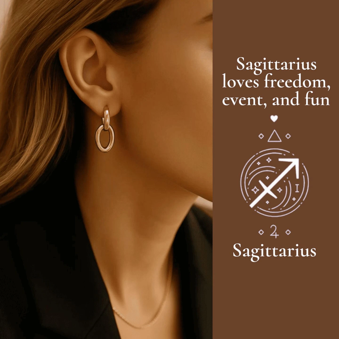 Sagittarius &ndash; Hoop Earrings