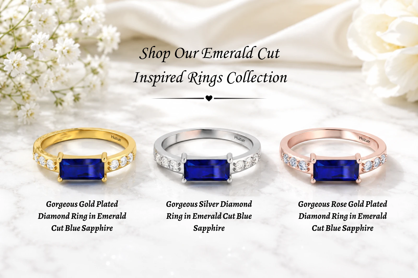 Emerald Cut Inspired Rings Collection