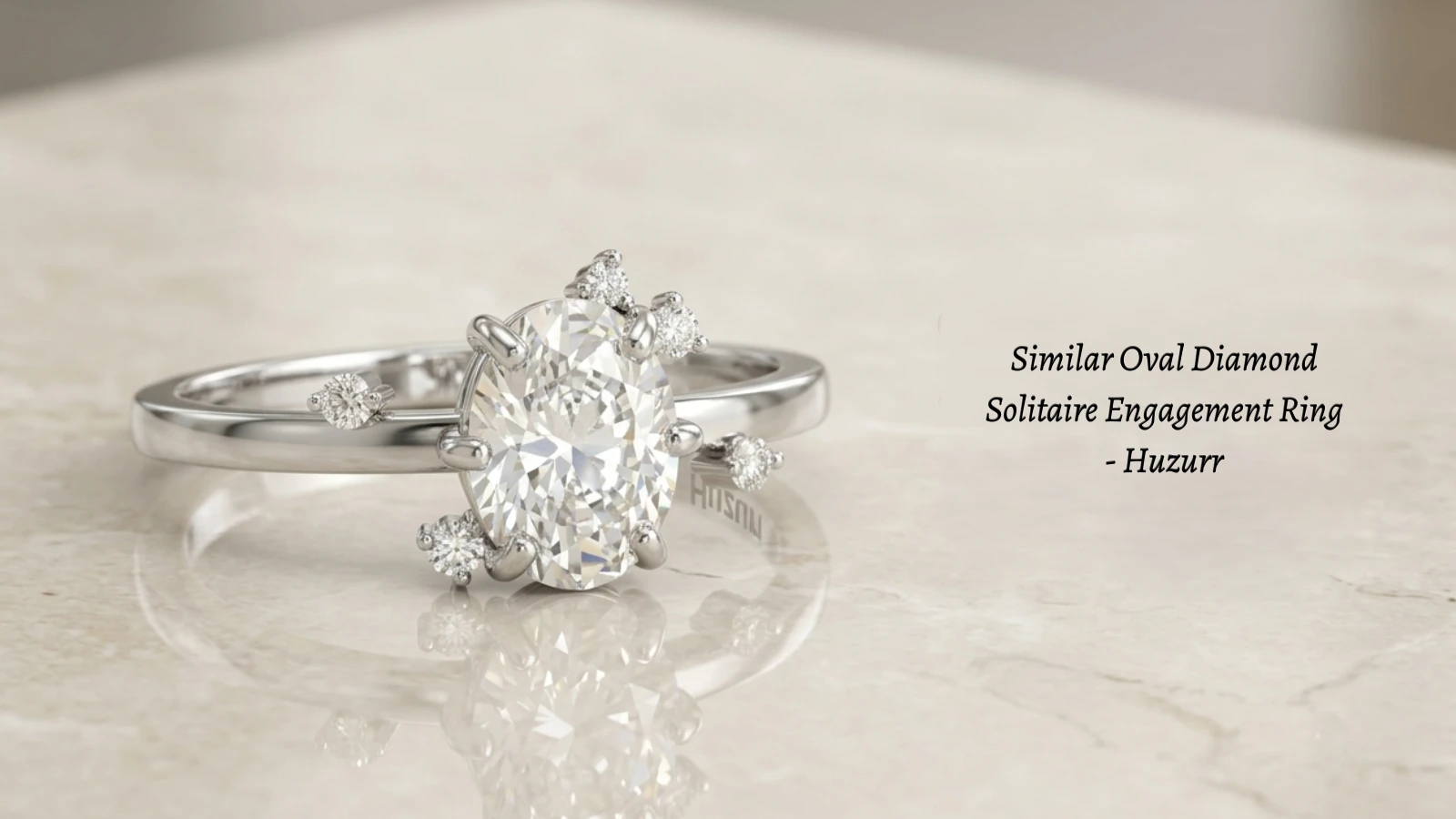 Similar oval diamond solitaire engagement ring with a single center gemstone from Huzurr