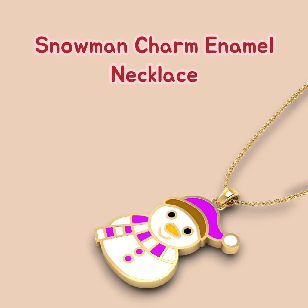 snowman-charm-enamel-necklace