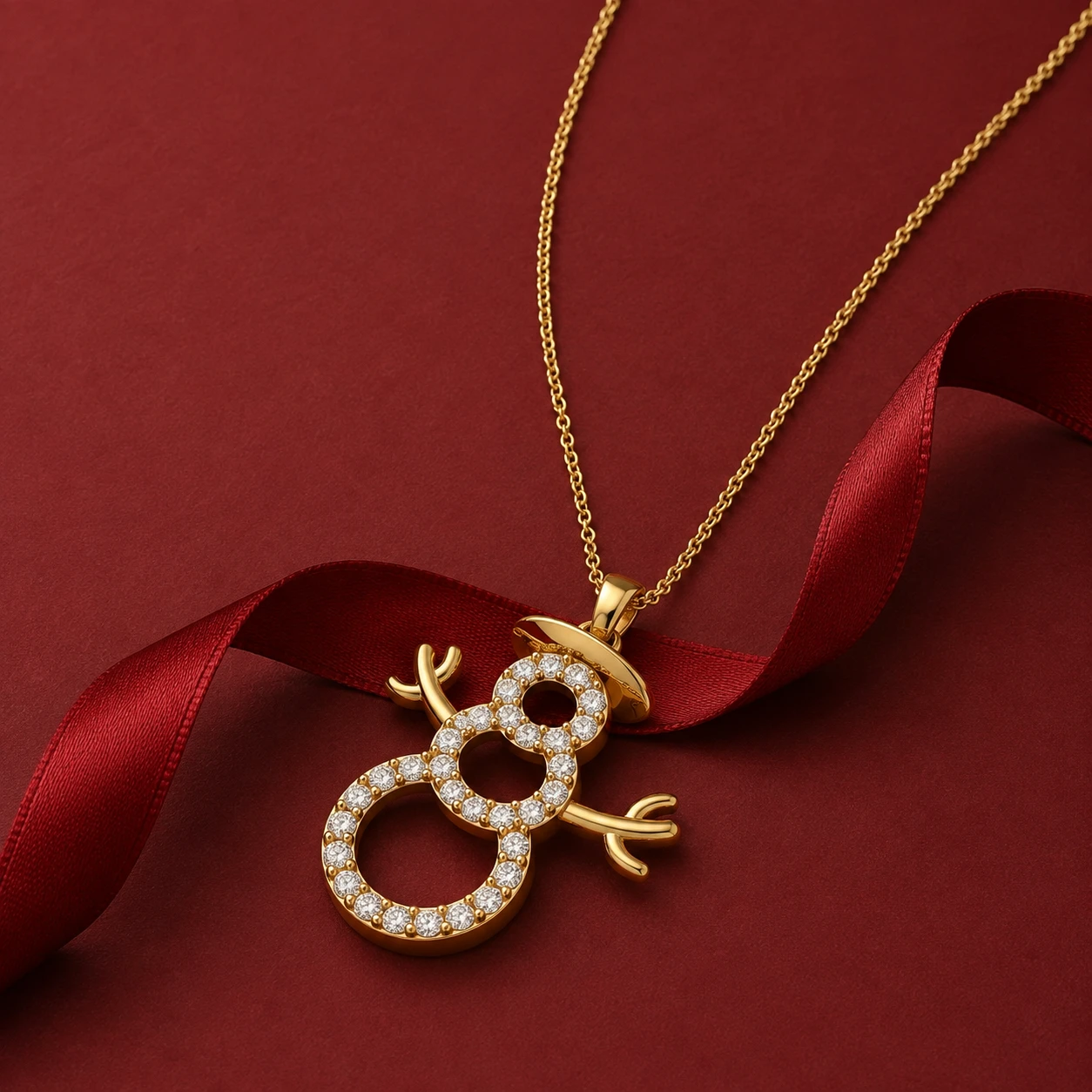 snowman-charm-gemstone-necklace
