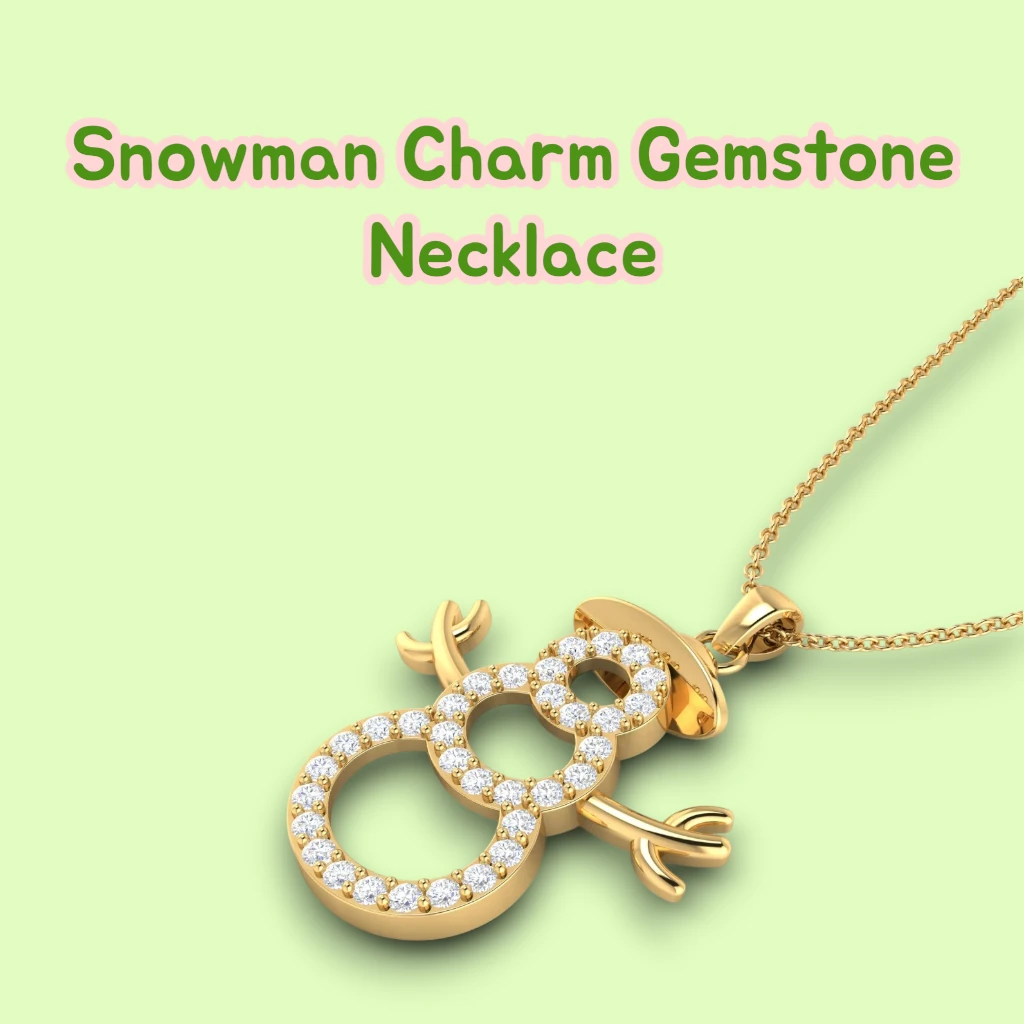 snowman-charm-gemstone-necklace